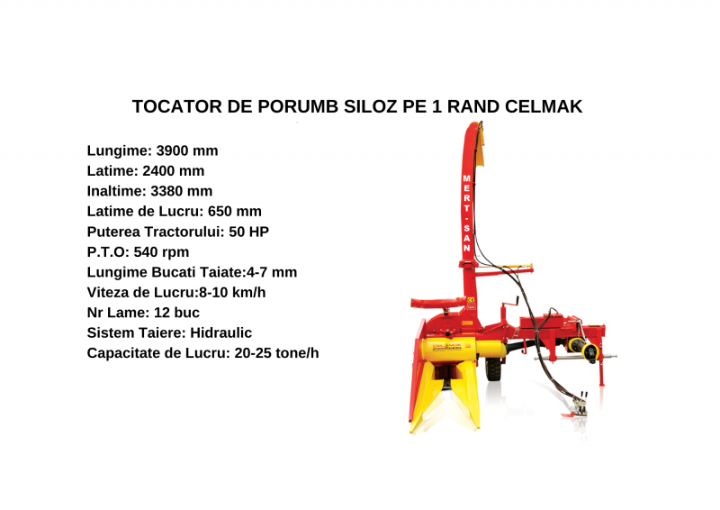 Vand Tocator porumb siloz iarba 1 rand CelMak Turcia - Tractor